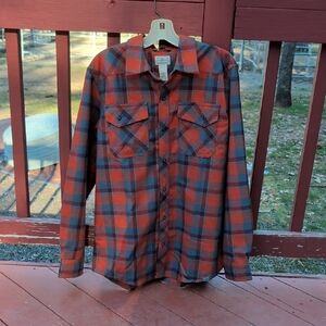 L.L. Bean Red and Blue Plaid Casualsnap Down Shirt